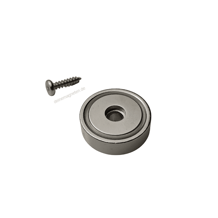 Neodym Topfmagnet Ø25x8mm x 4,9mm Loch und 7 mm Senkung