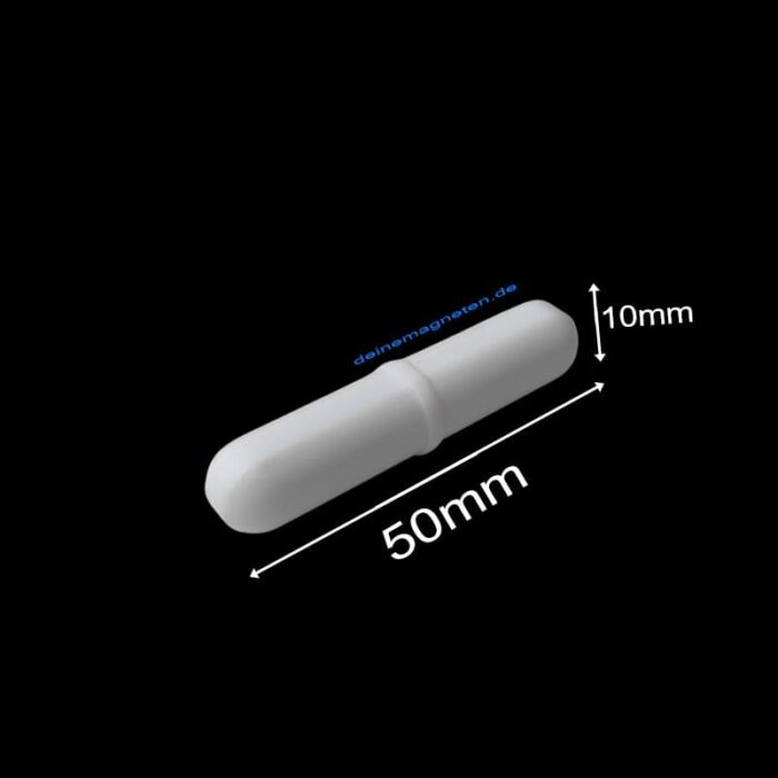 PTFE-Magnetrührstab – Zylindrisch mit Mittelring, 10 mm × 50 mm | Temperaturbeständig –200 °C bis +260 °C PTFE-Magnetrührstab – Zylindrisch mit Mittelring, 10 mm × 50 mm | Temperaturbeständig –200 °C bis +260 °C