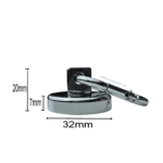 Neodym Topfmagnet Ø32mm mit drehbarem Karabiner-Haken