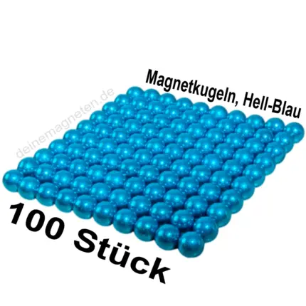 Magnetkugel Ø5mm Hell-Blau (100 Stück), Neodym Kugelmagnete