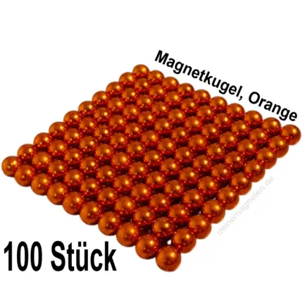 Magnetkugel Ø5mm Orange (100 Stück), Neodym Kugelmagnete