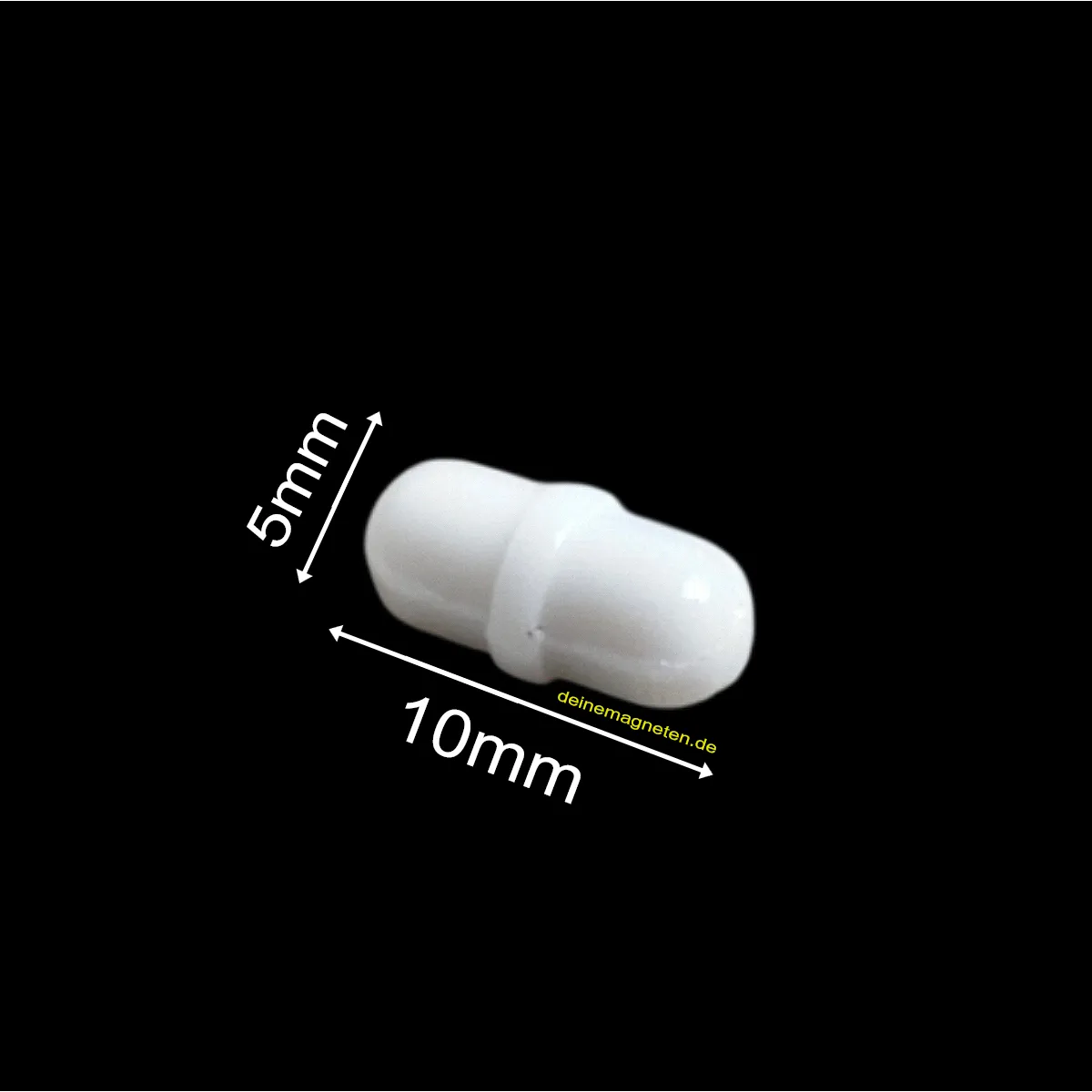 PTFE-Magnetrührstab – Zylindrisch mit Mittelring, 5 mm × 10 mm | Temperaturbeständig –200 °C bis +260 °C